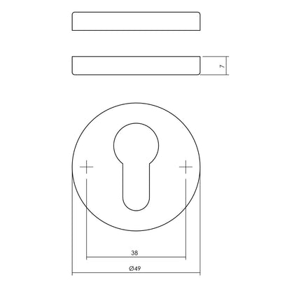 Rosace Intersteel profil trou cylindrique rond laiton poli 