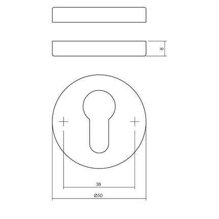 Rosace Intersteel profil trou cylindrique rond caché laiton laqué 