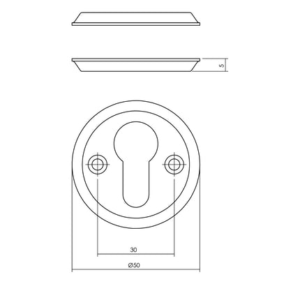 Profil de rosace Intersteel trou de cylindre trou de vis laiton laqué 