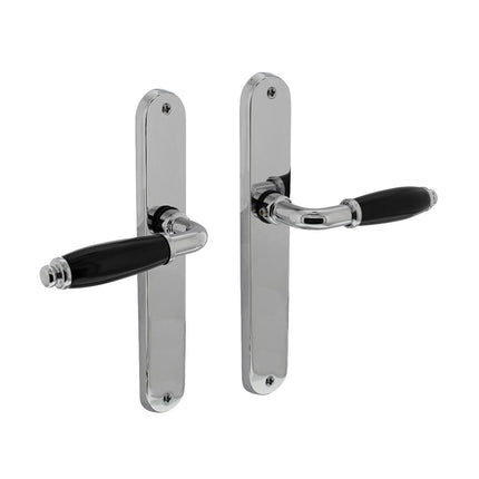 Poignée de porte Intersteel Courgette avec bouclier ovale 235x40x8mm aveugle chromée