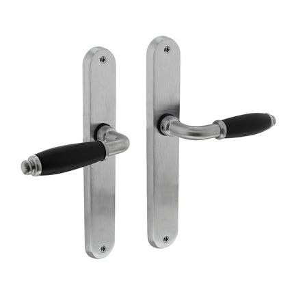 Poignée de porte Intersteel Courgette avec bouclier ovale 235x40x8mm aveugle chrome mat