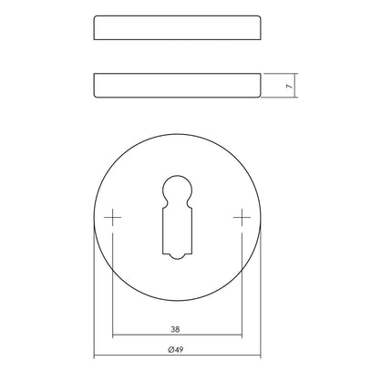 Rosace Intersteel pour trou de serrure en chrome mat 