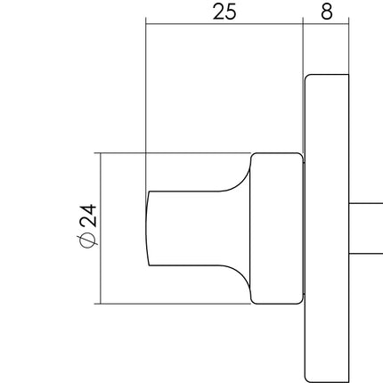 Serrure de toilette/salle de bain Intersteel Rosette ronde nickel