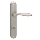 Poignée de porte Intersteel George sur bouclier serrure WC/salle de bain 63 mm nickel mat