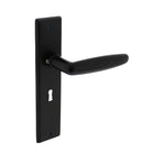 Poignée de porte Intersteel Sophie avec bouclier 181x41x7mm trou de serrure 56mm noir mat