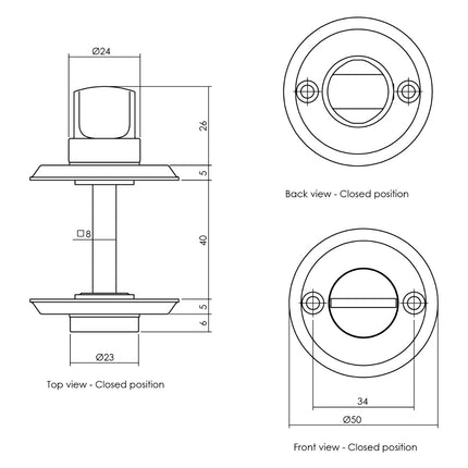 Intersteel Rozet toilet-/badkamersluiting schroefgat mat zwart