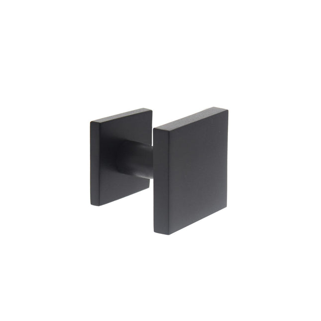 Bouton de porte d'entrée fixe encastré carré noir mat Intersteel