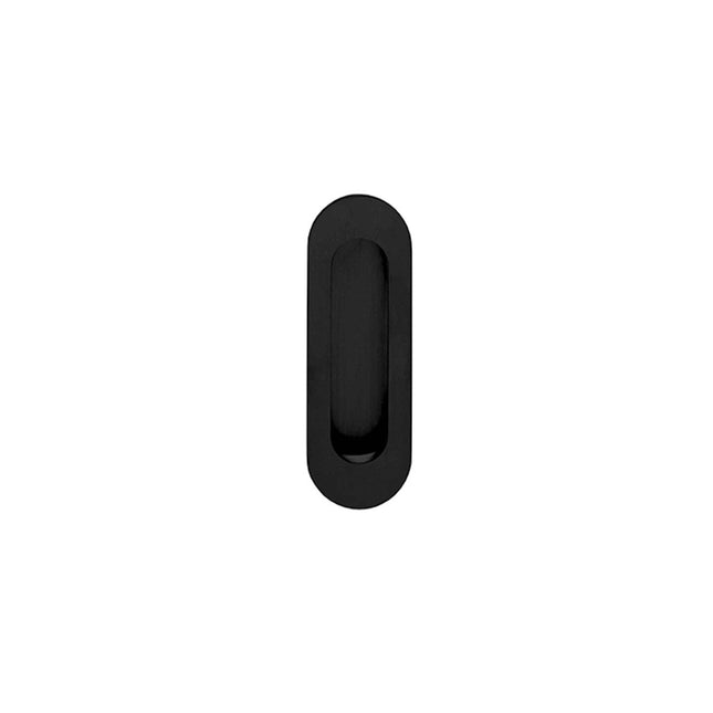 Poignée de porte coulissante Intersteel ovale 120x40mm aveugle noir mat