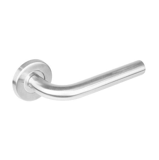 Poignée de porte Intersteel Droite sur rosace avec came de 7 mm, acier inoxydable brossé