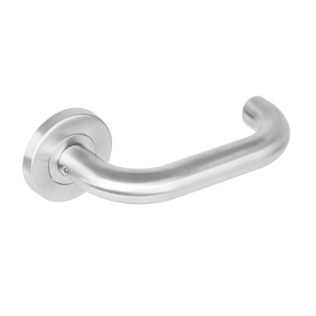 Poignée de porte Intersteel Ronde sur rosace avec came 7 mm, acier inoxydable brossé