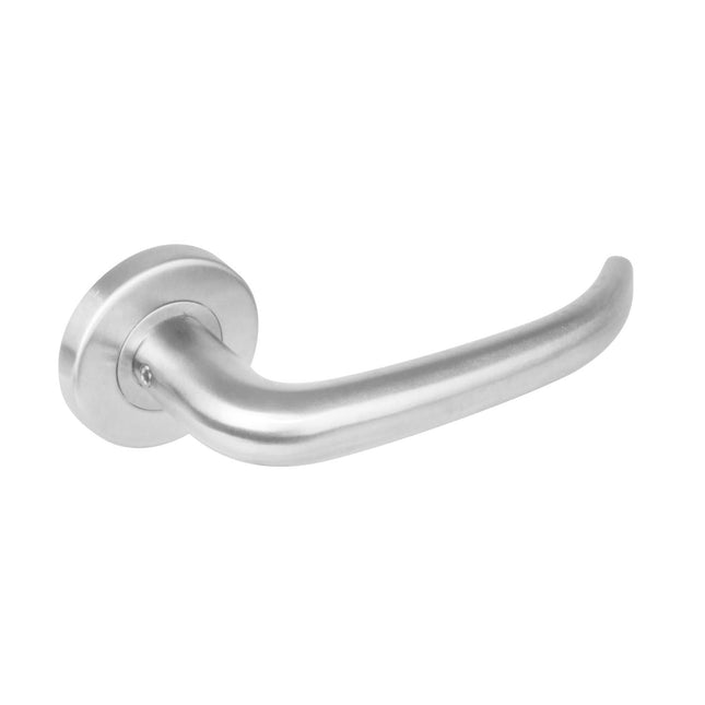 Poignée de porte Intersteel Sabre sur rosace avec came 7 mm, inox brossé