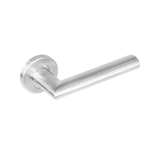 Poignée de porte Intersteel Girona sur rosace avec came de 7 mm, acier inoxydable brossé