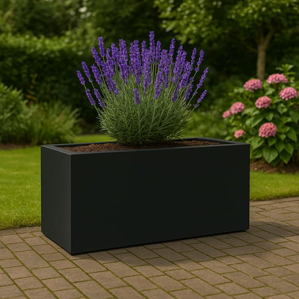 Polyester plantenbak 150x50x60 cm - Gitzwart (RAL 9005)