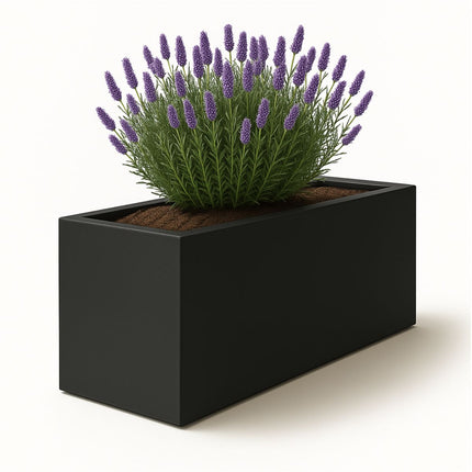 Polyester plantenbak 150x50x60 cm - Gitzwart (RAL 9005)