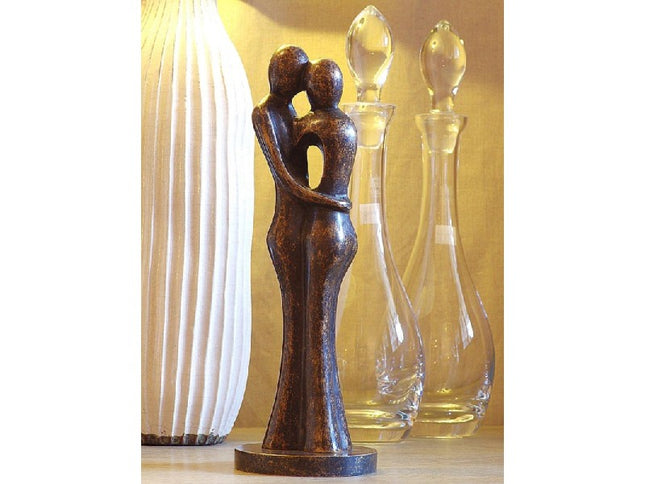 Bronzen beeld Abstract liefdespaar 34 cm, 32x11x11cm