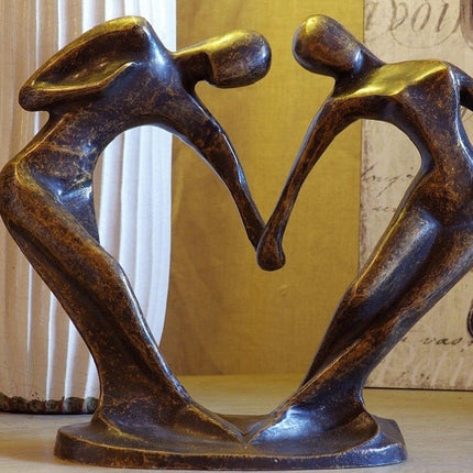 Bronzen beeld Abstract danspaar / klein model 24x30x14cm
