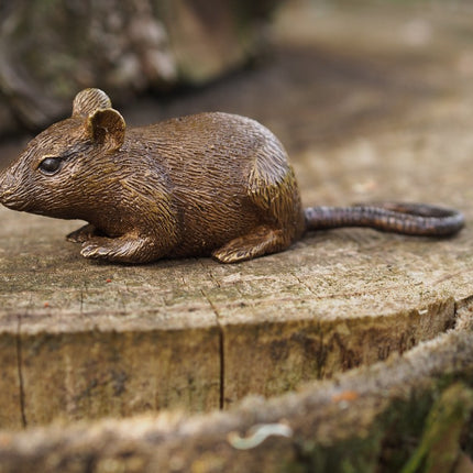 Bronzen beeld Muis 4x4x13cm