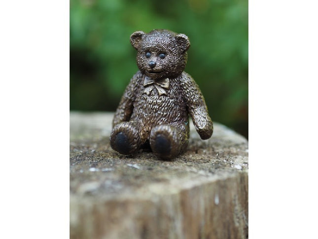 Bronzen beeld Kleine teddy beer 8x7x7cm