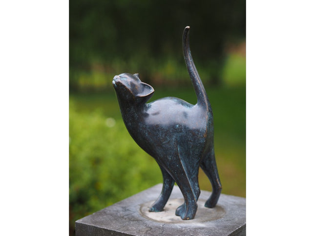 Bronzen beeld Moderne kat 31x10x18cm