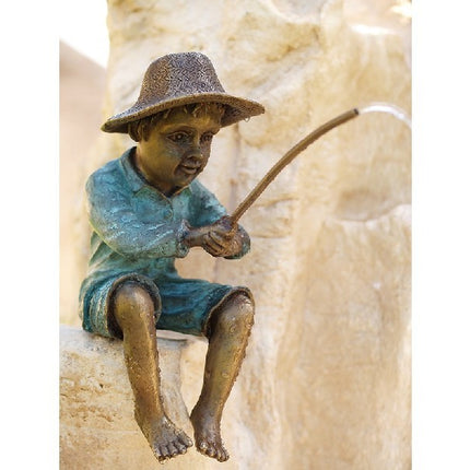 Bronzen beeld Visser / fontein 32x12x27cm