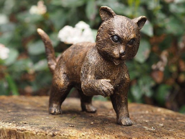 Bronzen beeld Staande poes 10x6x15cm