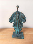 Bronzen beeld Blad sculptuur 35x11x14cm