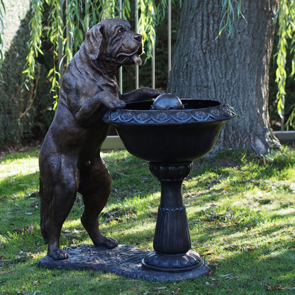 Bronzen beeld Hond met fontein 115x60x100cm 65kg