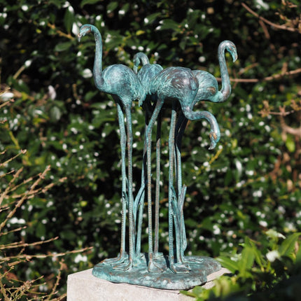 Bronzen beeld 4 flamingos 62x44x47cm