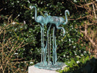 Bronzen beeld 4 flamingos 62x44x47cm