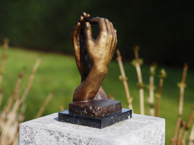 Bronzen beeld 2 Handen v Rodin 25x12x15cm