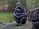 Bronzen beeld Aap met jong 22x13x13cm