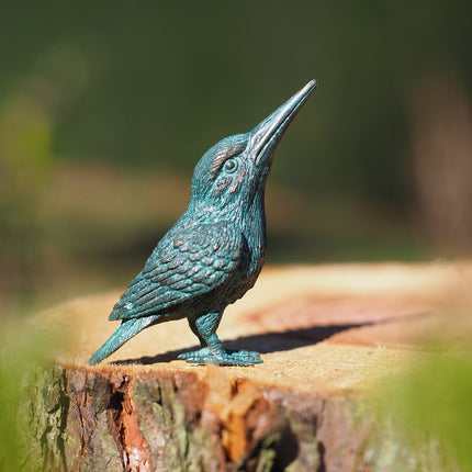 Bronzen beeld ijsvogeltje 10x5x8cm