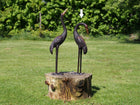 Bronzen beeld Kraanvogel omhoog 77x14x20cm