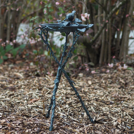 Bronzen beeld Vogelbad 68x35x30cm