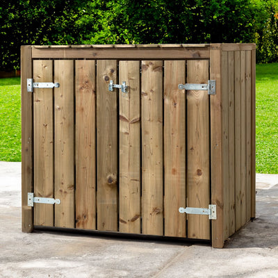 Cubrecontenedor de madera impregnada 2x 240 liter 133,5x87,5x119cm