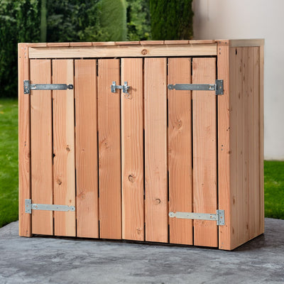 Cubrecontenedor de madera de Douglas 2x 240 liter 134x88x119cm