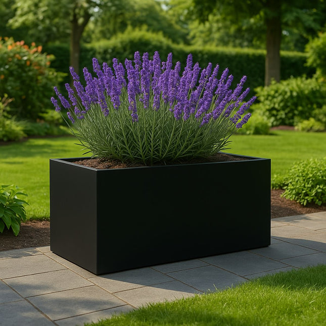 Polyester plantenbak 120x50x60 cm - Gitzwart (RAL 9005)