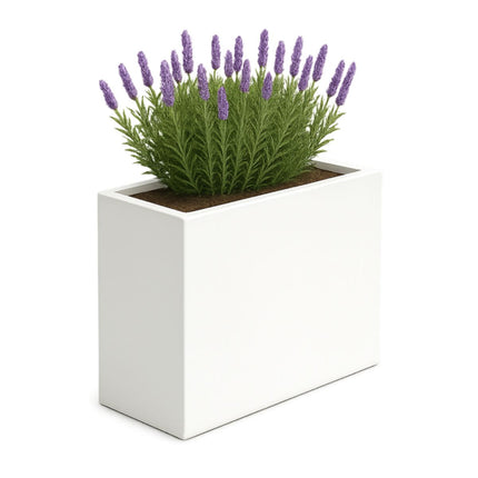 Polyester plantenbak 90x25x80 cm - Zuiver Wit (RAL 9010)