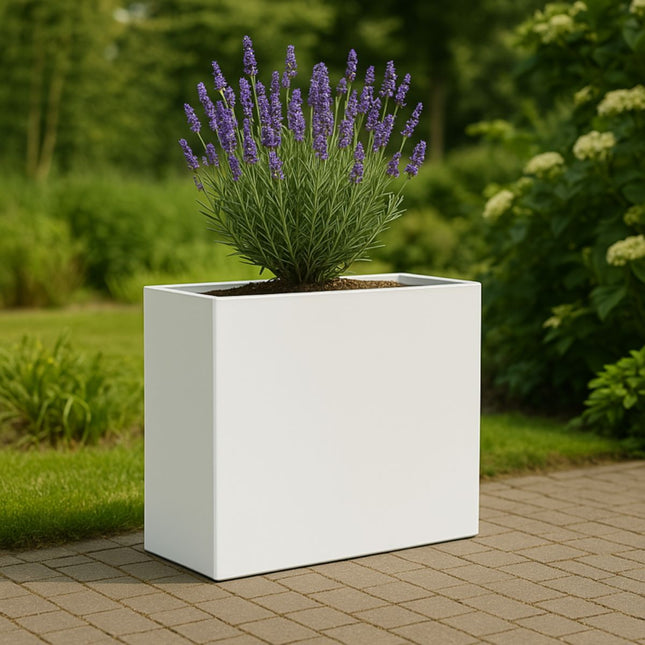 Polyester plantenbak 90x25x80 cm - Zuiver Wit (RAL 9010)