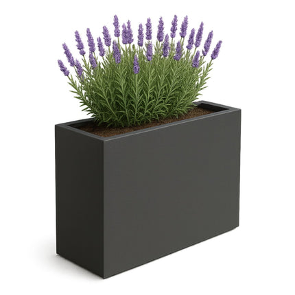 Polyester plantenbak 90x25x80 cm - Zwartgrijs (RAL 7021)