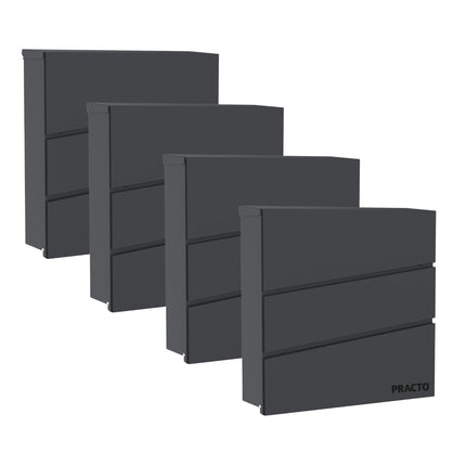 Practo Garden Brievenbussen Dijon Antraciet | Set van 4 stuks