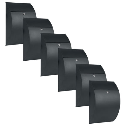 Practo Garden Brievenbussen Montreal mat zwart | Set van 6 stuks