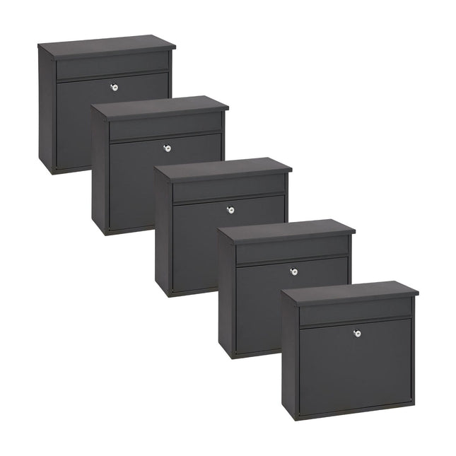 Practo Garden Brievenbussen Toronto mat zwart | Set van 5 stuks