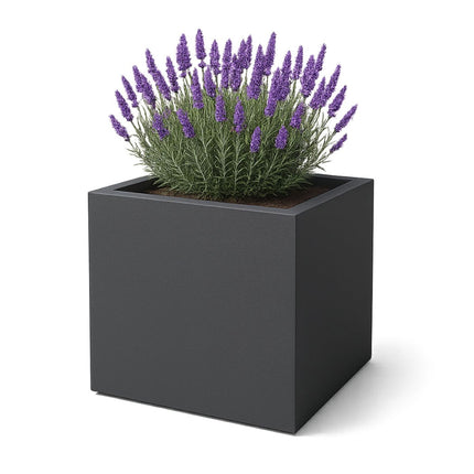 Polyester plantenbak 80x80x80 cm - Zwartgrijs (RAL 7021)