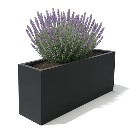 Jardinière en polyester GARDRA 150x25x80 cm - Noir-gris (RAL 7021)