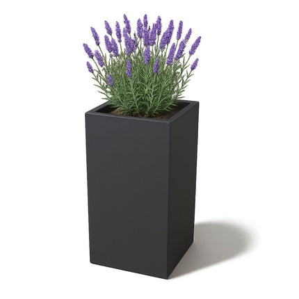 Polyester plantenbak 40x40x80 cm - Zwartgrijs (RAL 7021)