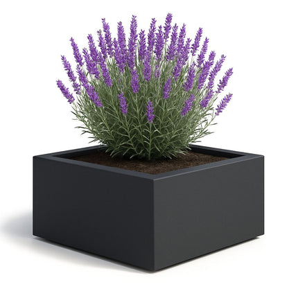 Polyester plantenbak 80x80x40 cm - Zwartgrijs (RAL 7021)