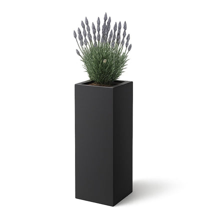 Polyester plantenbak 40x40x120 cm - Zwartgrijs (RAL 7021)