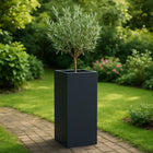 Polyester plantenbak 40x40x120 cm - Zwartgrijs (RAL 7021)