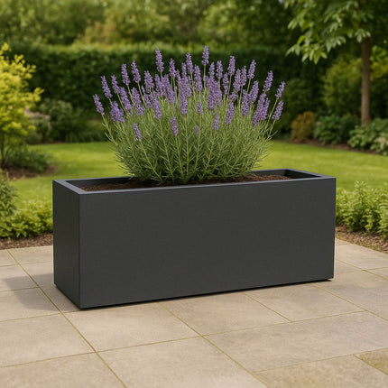 Polyester plantenbak 120x50x40 cm - Zwartgrijs (RAL 7021)